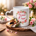 Чаша за 8-ми Март + ПОДАРЪК ключодържател